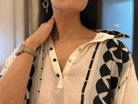 Jacquard Printed Kaftan Dress